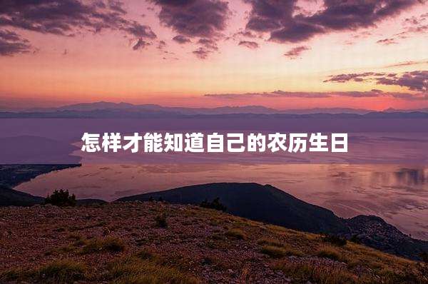 怎样才能知道自己的农历生日