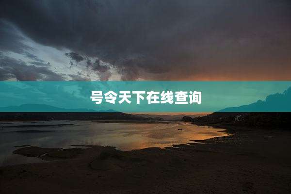 号令天下在线查询