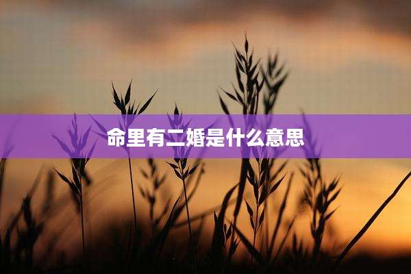 命里有二婚是什么意思