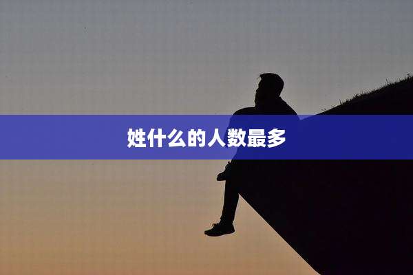 姓什么的人数最多