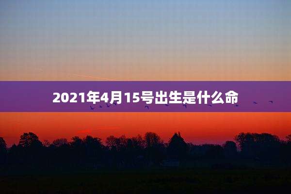 2021年4月15号出生是什么命