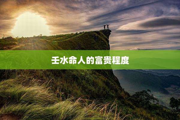 壬水命人的富贵程度