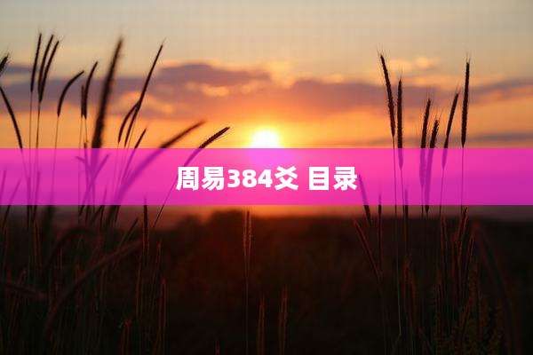周易384爻 目录