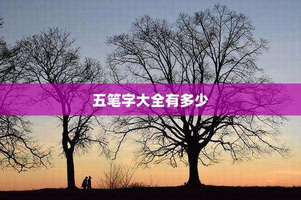 五笔字大全有多少
