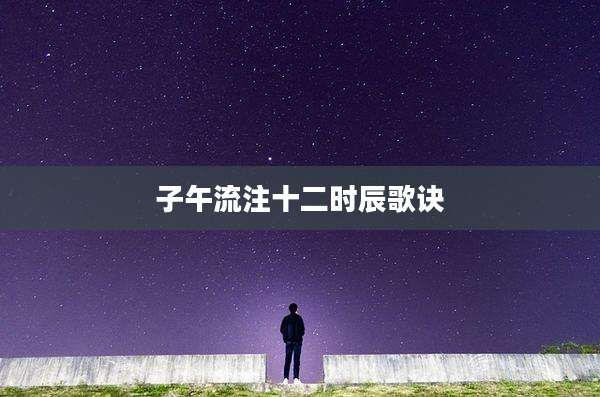 子午流注十二时辰歌诀