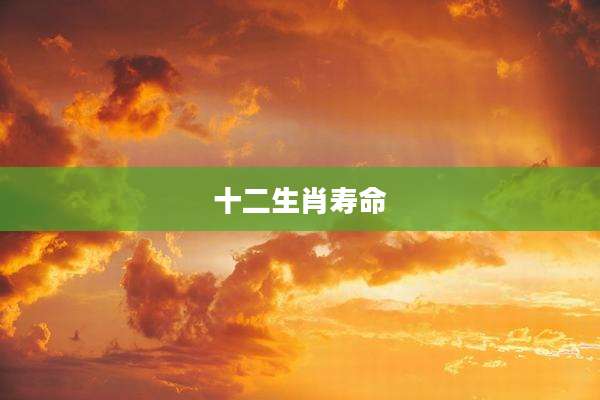 十二生肖寿命