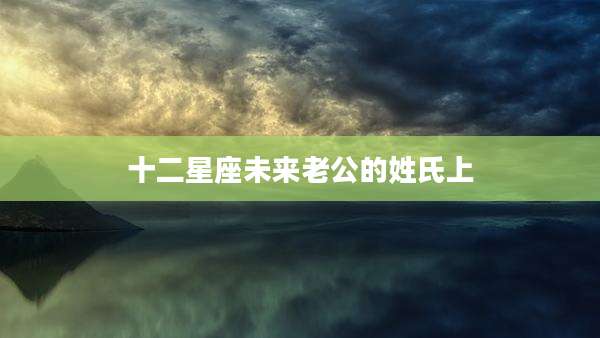 十二星座未来老公的姓氏上