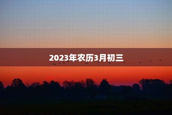 2023年农历3月初三