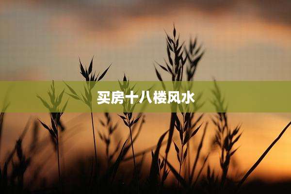 买房十八楼风水