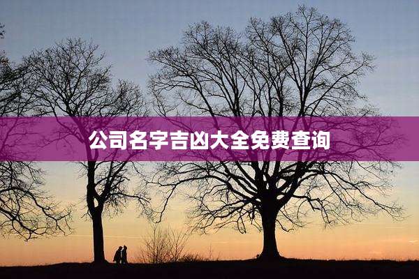 公司名字吉凶大全免费查询