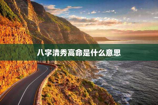 八字清秀高命是什么意思