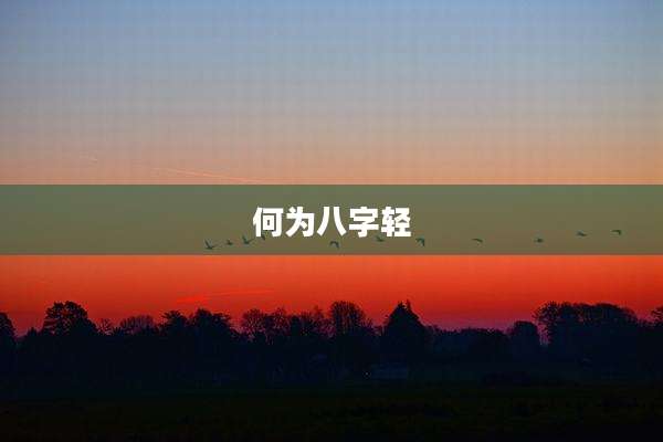 何为八字轻