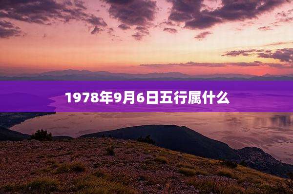 1978年9月6日五行属什么