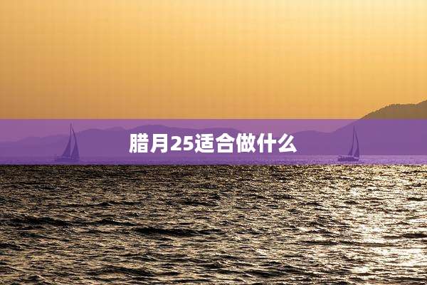 腊月25适合做什么