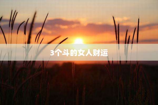 3个斗的女人财运