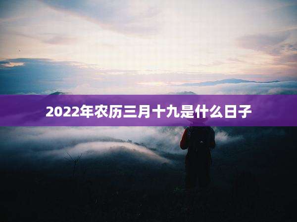 2022年农历三月十九是什么日子