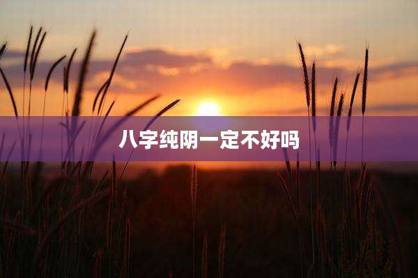 八字纯阴一定不好吗