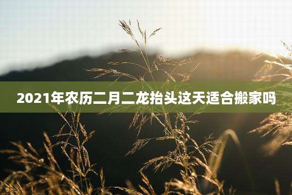 2021年农历二月二龙抬头这天适合搬家吗