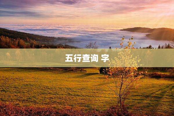 五行查询 字