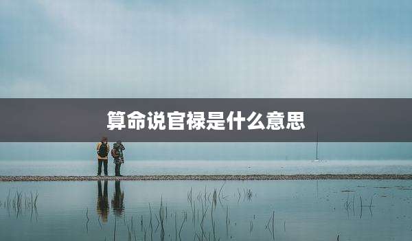 算命说官禄是什么意思