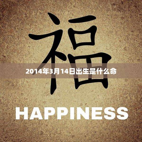2014年3月14日出生是什么命