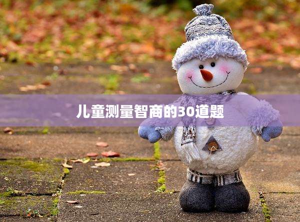 儿童测量智商的30道题