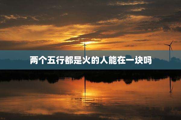 两个五行都是火的人能在一块吗