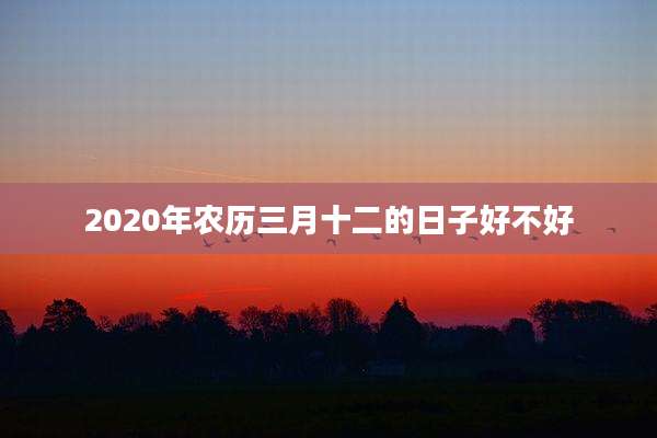 2020年农历三月十二的日子好不好