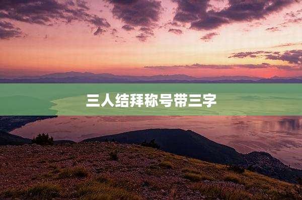 三人结拜称号带三字
