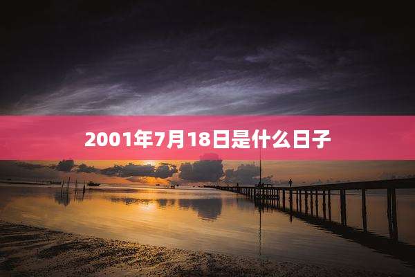 2001年7月18日是什么日子