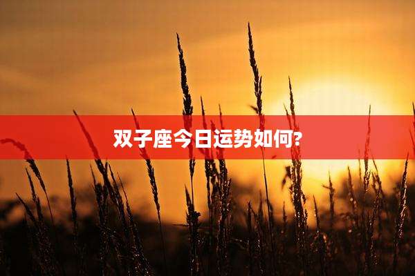 双子座今日运势如何?