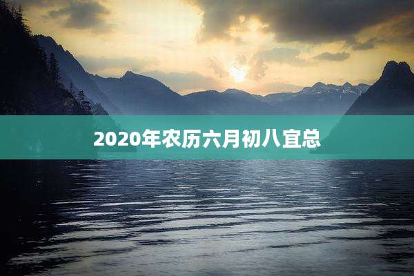 2020年农历六月初八宜总