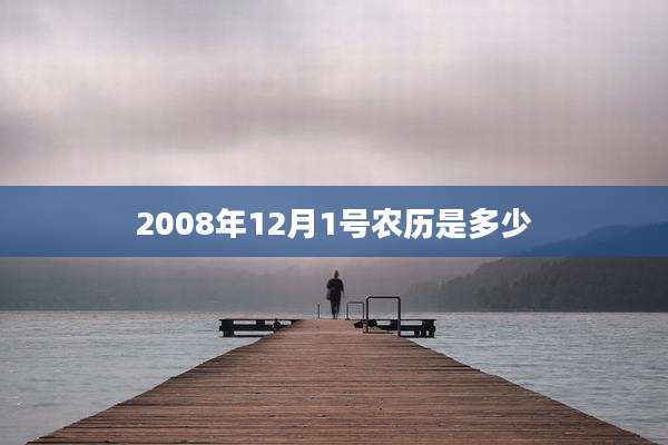 2008年12月1号农历是多少