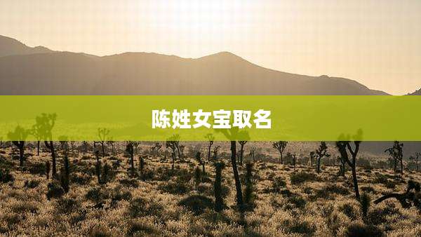 陈姓女宝取名