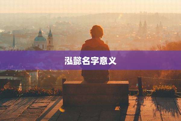 泓懿名字意义