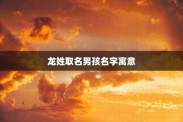 龙姓取名男孩名字寓意