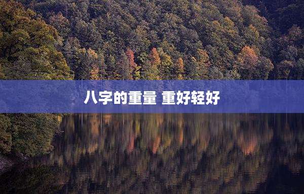 八字的重量 重好轻好