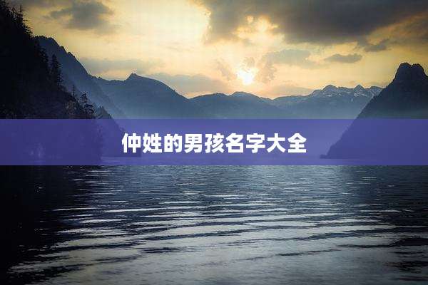仲姓的男孩名字大全
