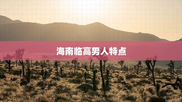 海南临高男人特点