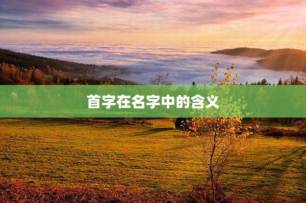 首字在名字中的含义