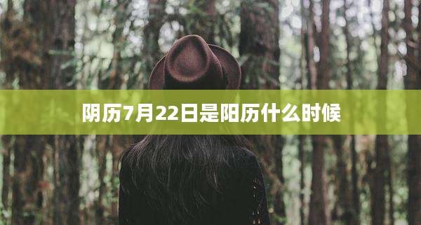 阴历7月22日是阳历什么时候