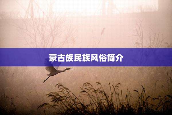 蒙古族民族风俗简介