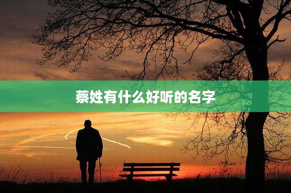 蔡姓有什么好听的名字