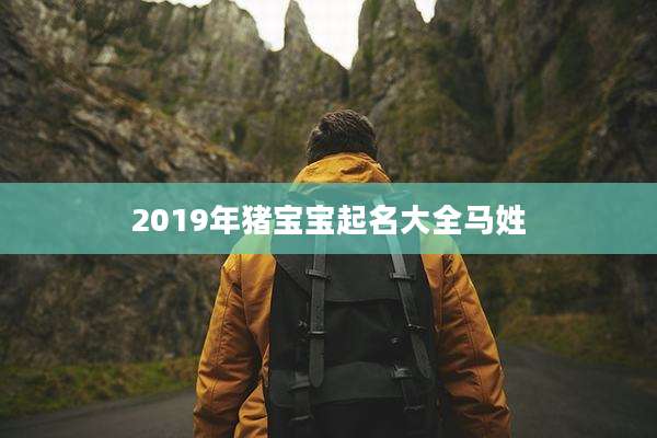 2019年猪宝宝起名大全马姓