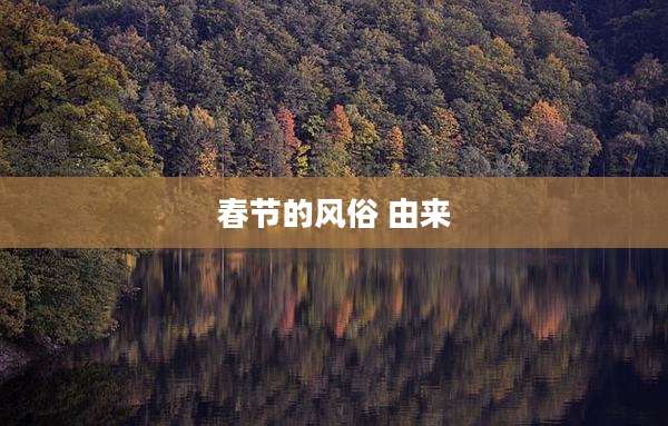 春节的风俗 由来