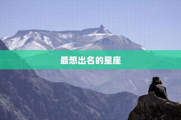 最想出名的星座