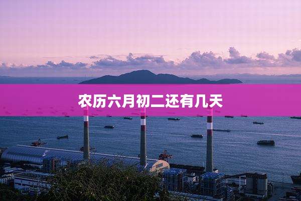 农历六月初二还有几天