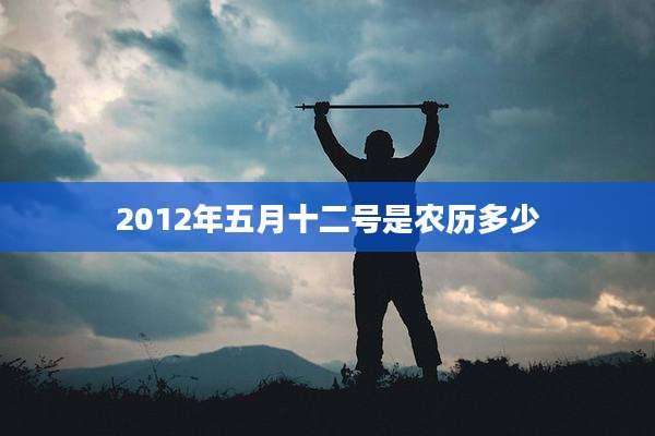 2012年五月十二号是农历多少
