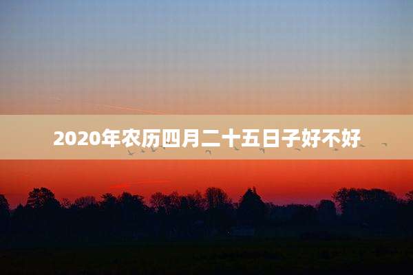 2020年农历四月二十五日子好不好