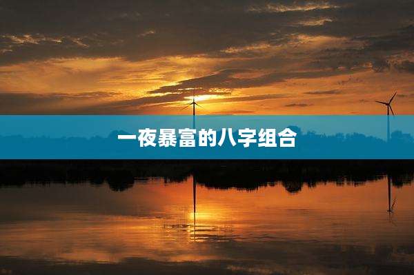 一夜暴富的八字组合